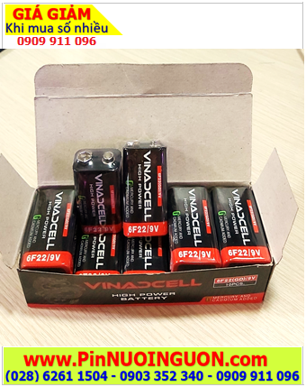 COMBO 01hộp=10viên Pin 9v Vinaxell 6F22(GB)/9V High Power, Giá 95.000đ/Hộp